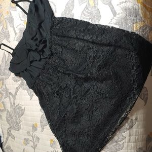 Xhilaration Black Lace Ruffled Dress